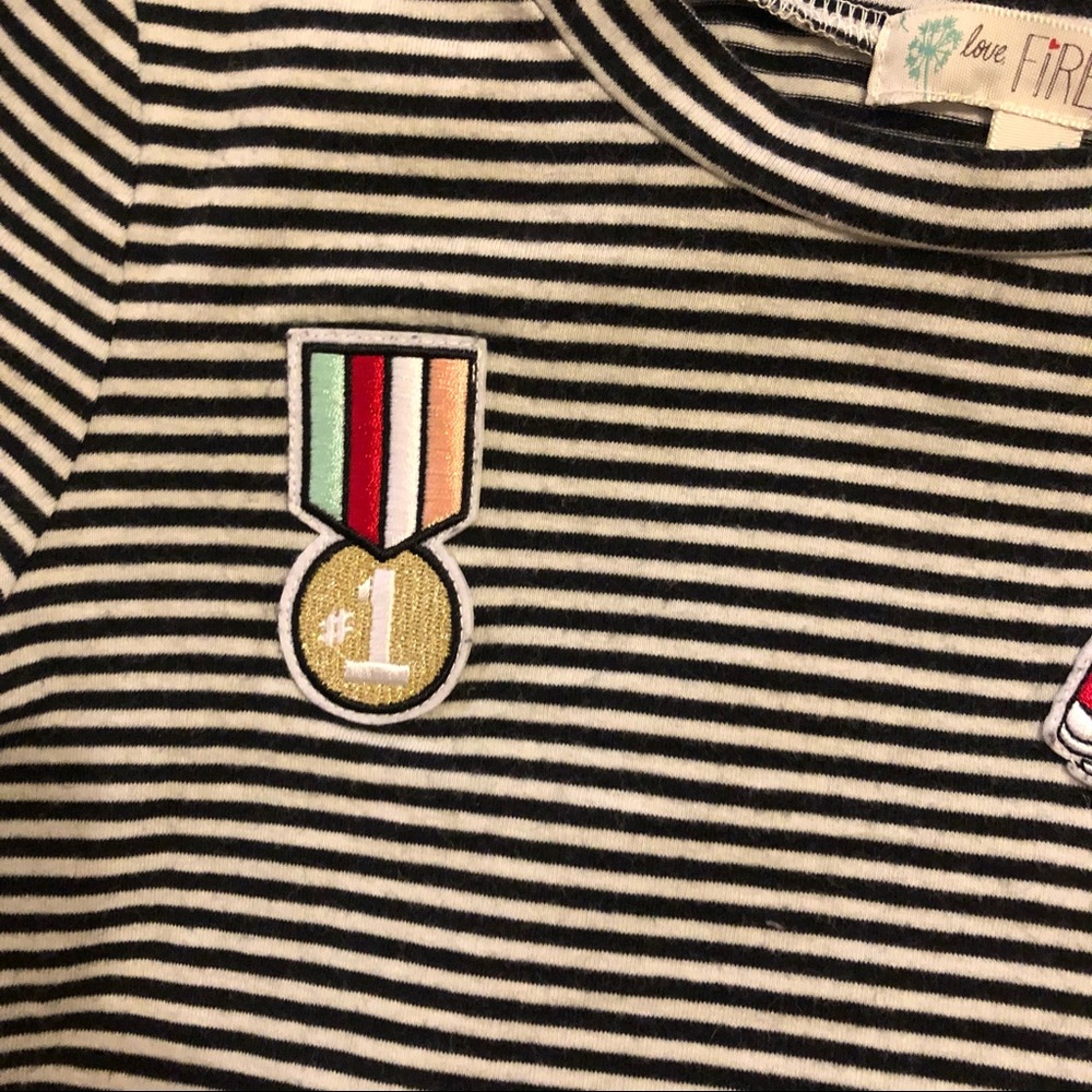 Love fire striped jersey dress with patches. Cute! - Picture 5 of 5